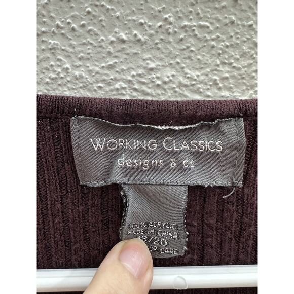 Working Class Designs & Co Womens Sweater Size 18/20 Purple Long Sleeve V-Neck - Picture 4 of 11